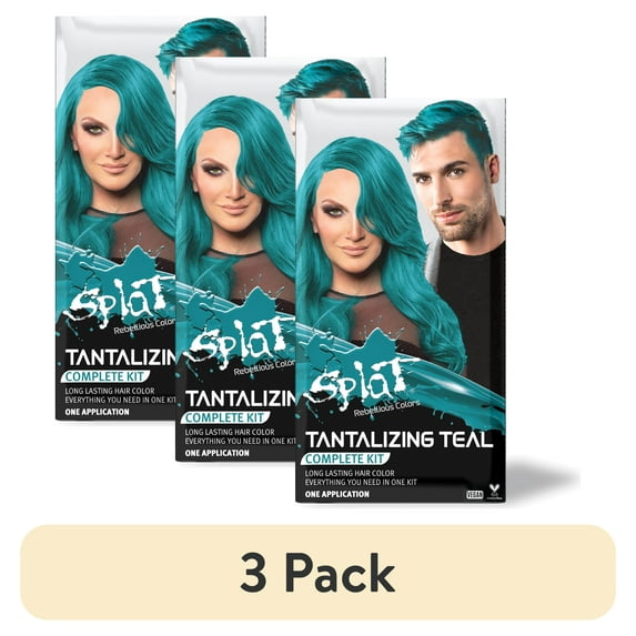 (3 pack) Splat Complete Kit, Tantalizing Teal, Semi-Permanent Teal Hair ...