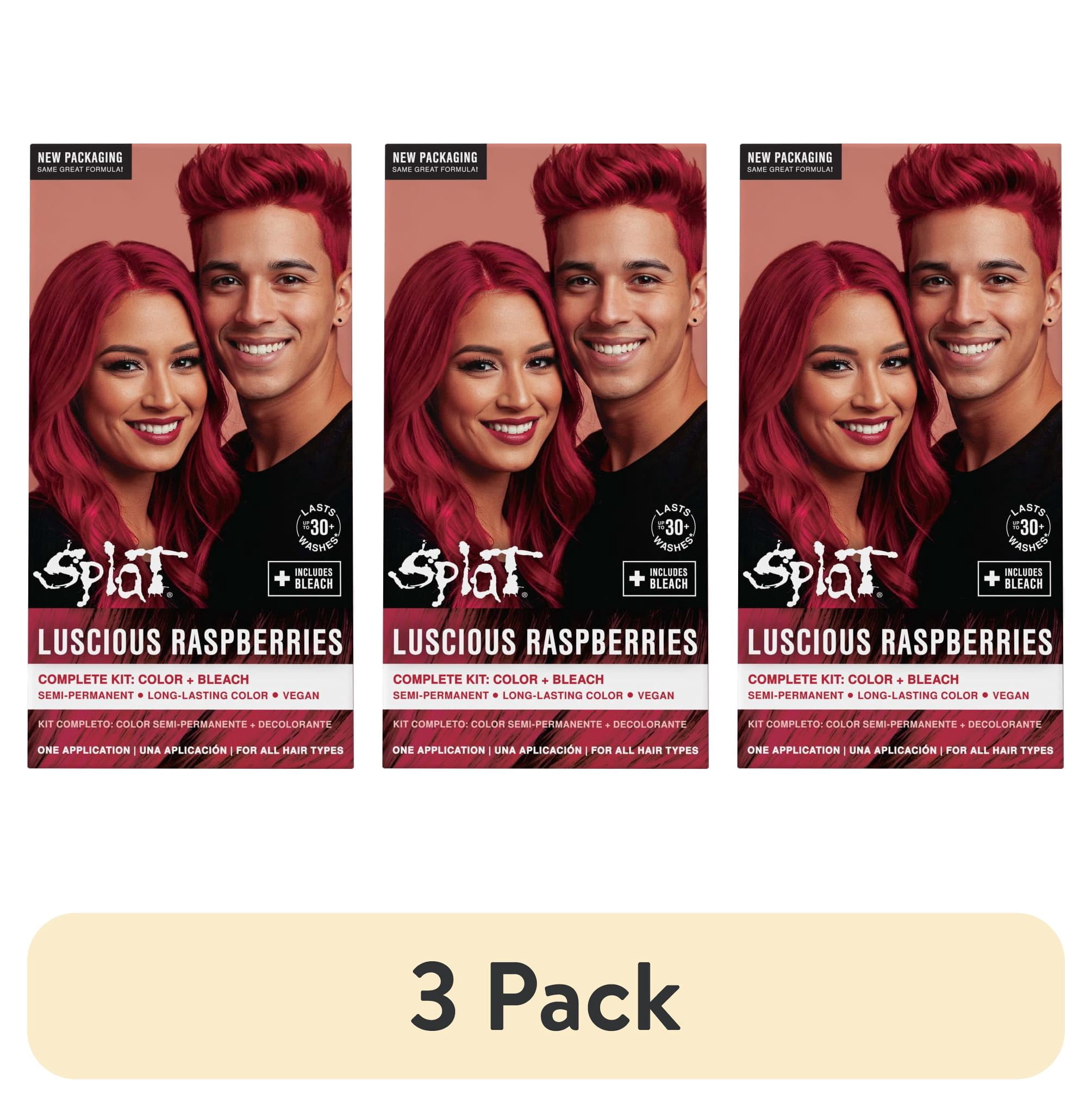 3 pack) Splat Original Complete Kit, Semi-Permanent Hair Dye with