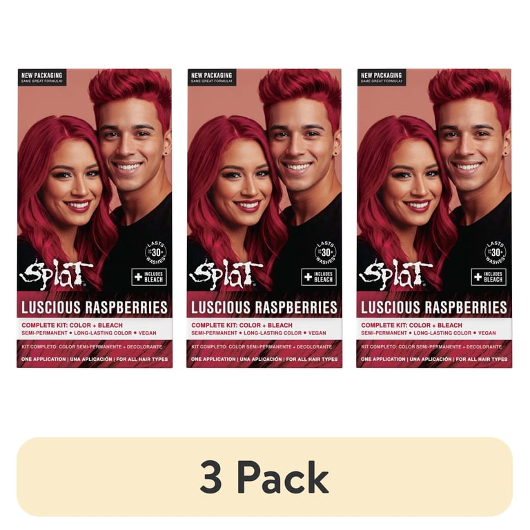 3 pack) Splat Original Complete Kit, Semi-Permanent Hair Dye with