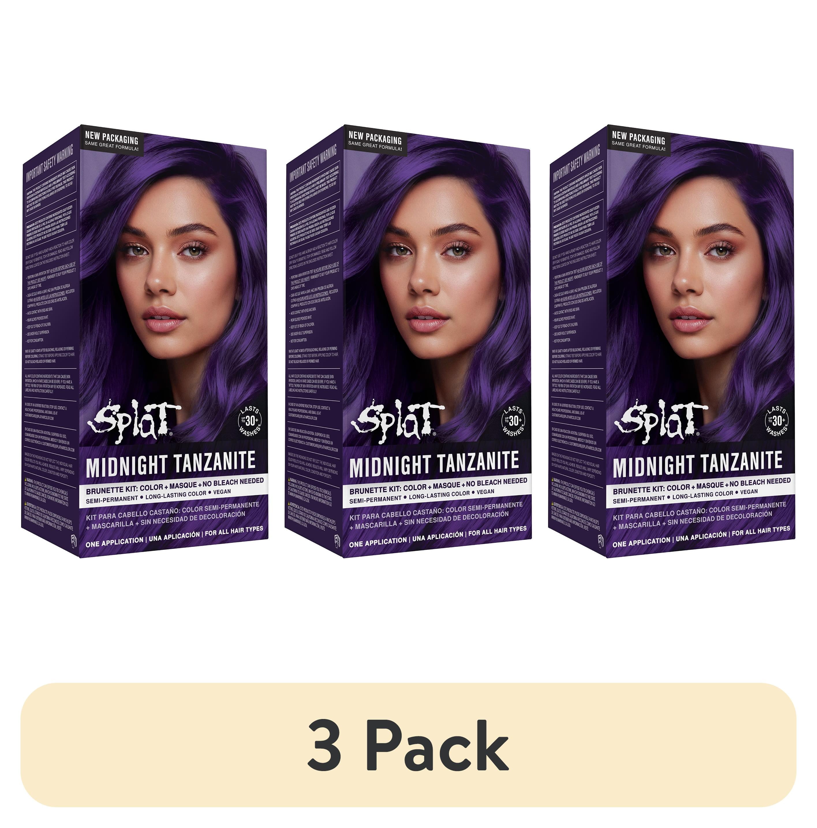 3 pack) Splat Midnight Tanzanite Hair Dye Kit, Semi-Permanent