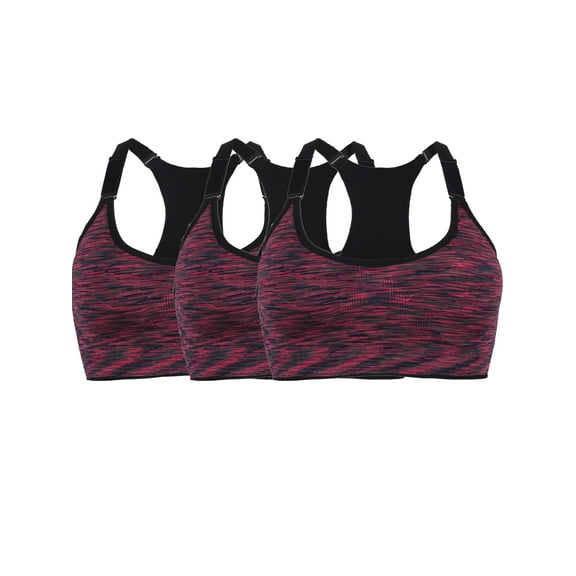 3 pack Sports Bra for Women Ladies Gym Sports Bra Vest Medium Support Racerback Sports Bra Women Removable Padded Sports Bras  for Workout Fitness Yoga