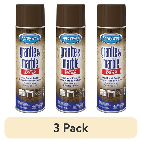 (3 pack) Sprayway Granite & Marble Cleaner Spray, 19 Oz