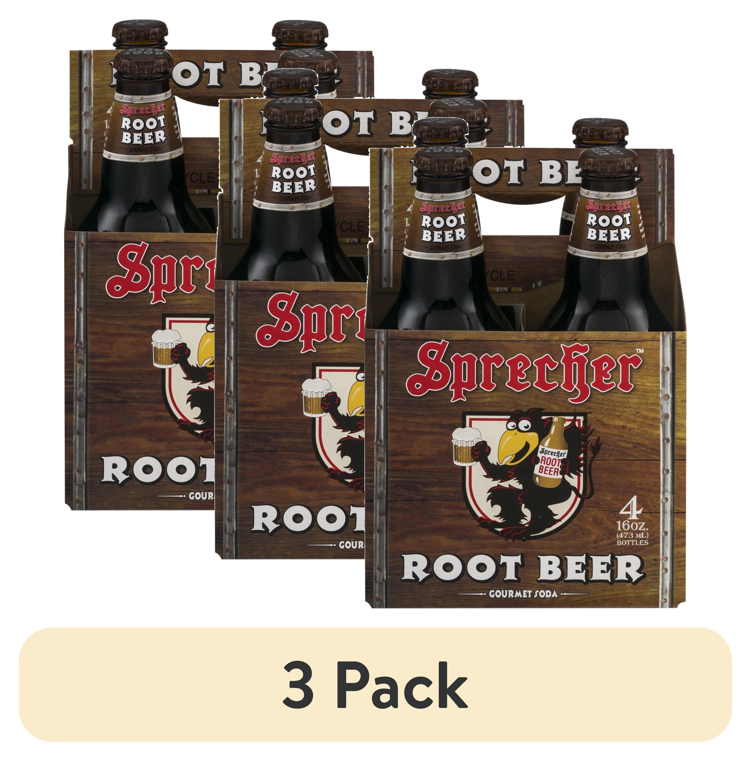 (3 pack) Sprecher Gluten-Free Root Beer Gourmet Soda, 16 Fl. Oz., 4 Count