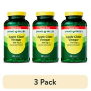 (3 pack) Spring Valley Apple Cider Vinegar General Health & Wellness Dietary Supplement Capsules, 450 mg, 250 Count