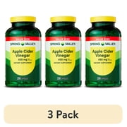 3 pack Spring Valley Apple Cider Vinegar General Health & Wellness Dietary Supplement Capsules, 450 mg, 250 Count