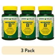 (3 pack) Spring Valley B-100 Complex Dietary Supplement Timed-Release Tablets for Metabolism Support, 60 Count
