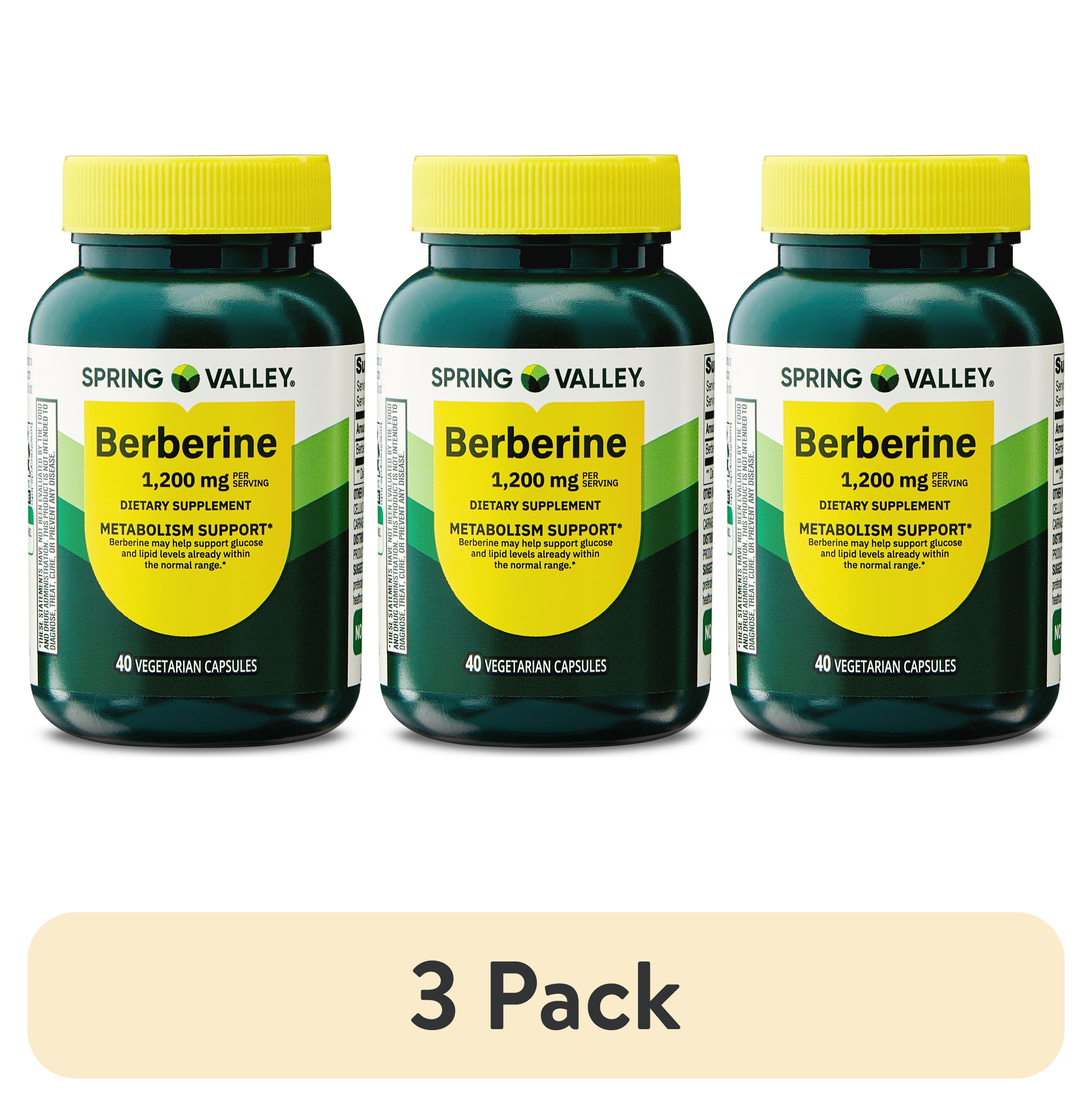 berberine and l carnitine together side effects Spring Valley Berberine Metabolism Support Dietary Supplement, 1200 mg, 40  Count