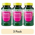 thumbnail interactive-video image 1 of (3 pack) Spring Valley Biotin Dietary Supplement Softgels for Hair/Skin/Nails Health, 10,000 mcg, 120 Count, 1 of 12