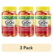 (3 pack) Spring Valley CoQ10 Dietary Supplement Gummies for Heart Health, 200 mg, 60 Count