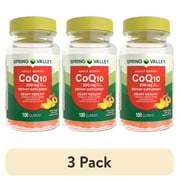 (3 pack) Spring Valley CoQ10 Dietary Supplement Gummies for Heart Health, 200 mg, 100 Count