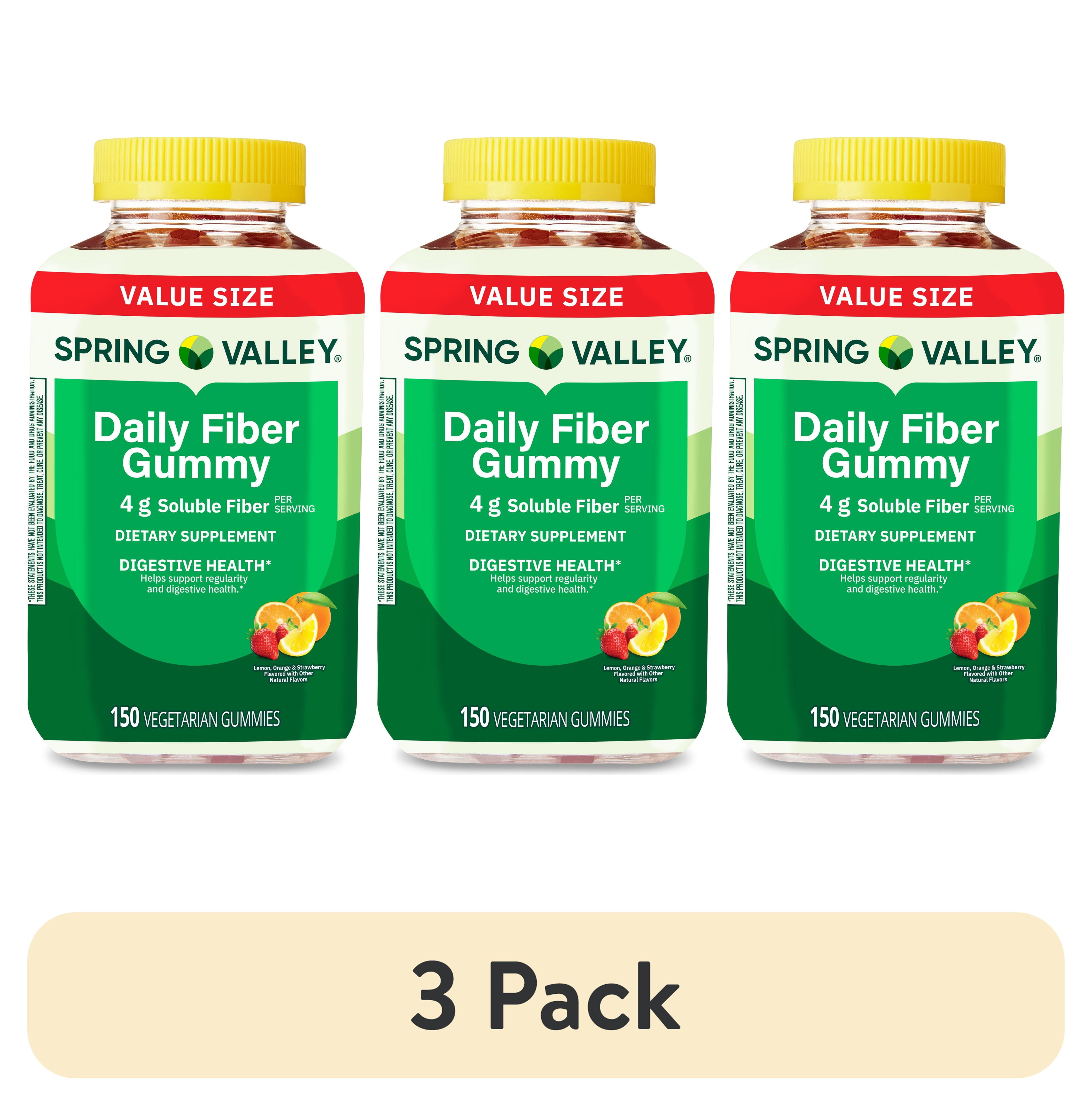 (3 pack) Spring Valley Vegetarian Fiber Gummies, 150 Count