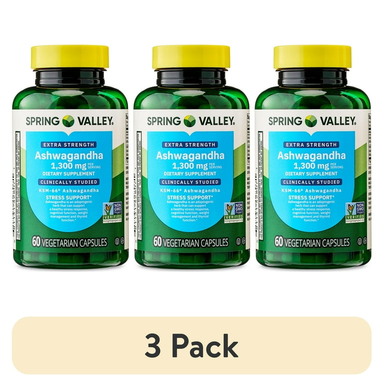 3 pack) Spring Valley Extra Strength Ashwagandha Dietary