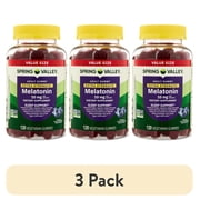 (3 pack) Spring Valley Extra Strength Melatonin for Sleep Support, Blueberry, 10mg, 120 Gummies