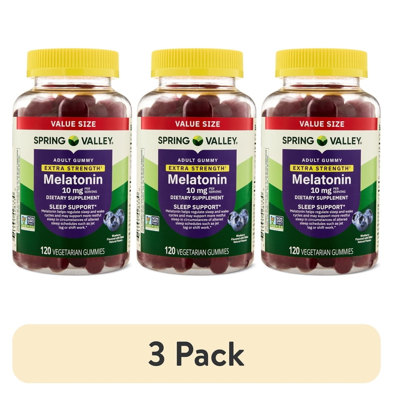 3 pack) Spring Valley Extra Strength Melatonin for Sleep Support