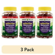 (3 pack) Spring Valley Extra Strength Melatonin for Sleep Support, Blueberry, 10mg, 120 Gummies