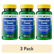 3 pack Spring Valley Magnesium Bone & Muscle Health Dietary Supplement Tablets, 250 mg, 100 Count