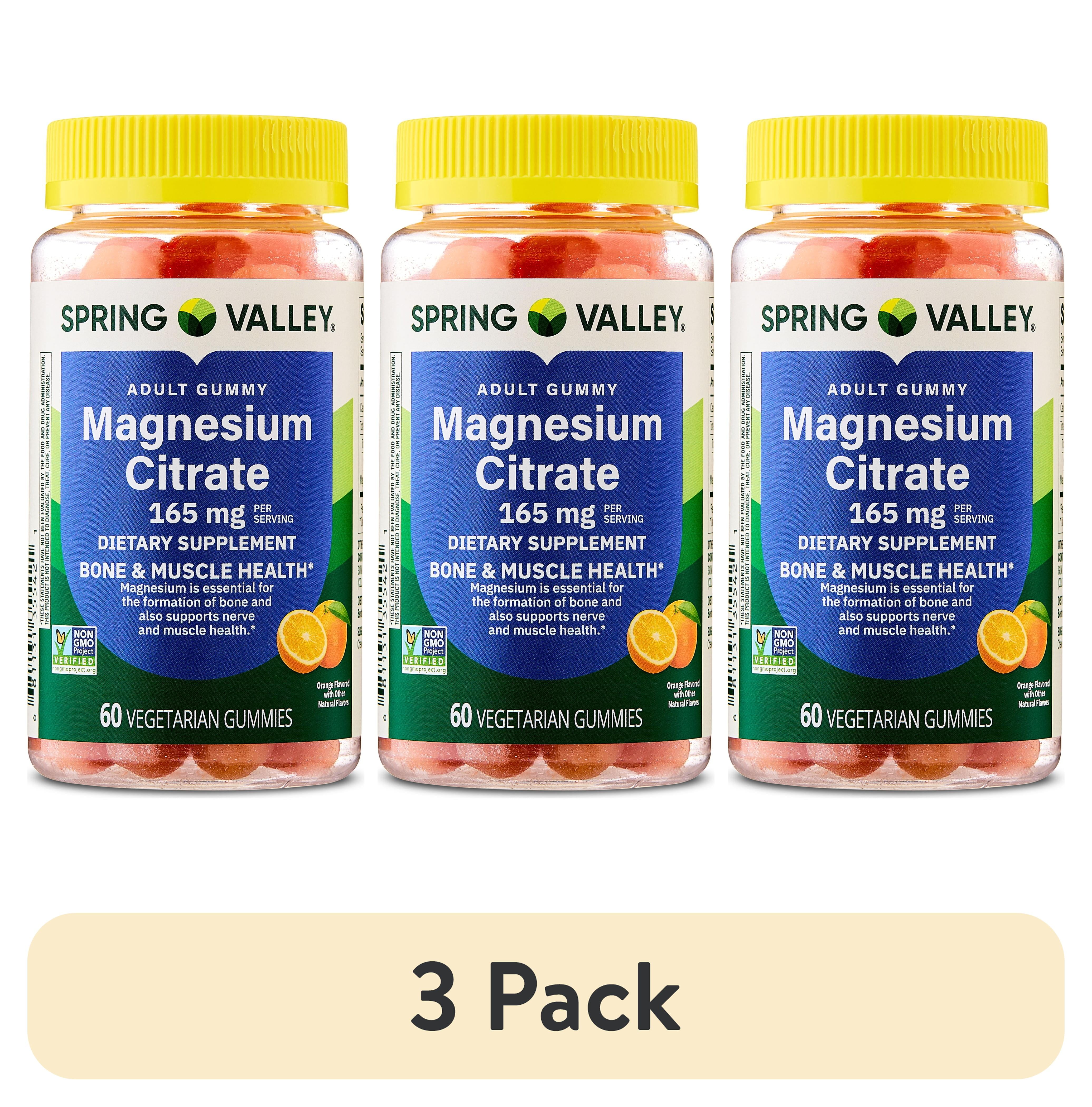 3 pack) Spring Valley Magnesium Gummies for Bone & Muscle Health