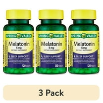(3 pack) Spring Valley Melatonin Tablets Sleep Support Dietary Supplement, 5 mg, 120 Count