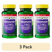 3 pack Spring Valley Melatonin Tablets Sleep Support Dietary Supplement Value Size, 5 mg, 240 Count