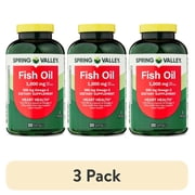 3 pack Spring Valley Fish Oil Omega-3 Softgels for Heart Health, 1000 mg, 300 Count