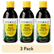 (3 pack) Spring Valley Organic Cold-Pressed Black Seed Oil, Liquid Dietary Supplement, 6 fl oz