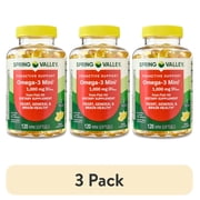 3 pack Spring Valley Proactive Support Omega-3 Mini from Fish Oil Dietary Supplement, 1000 mg, 120 Count