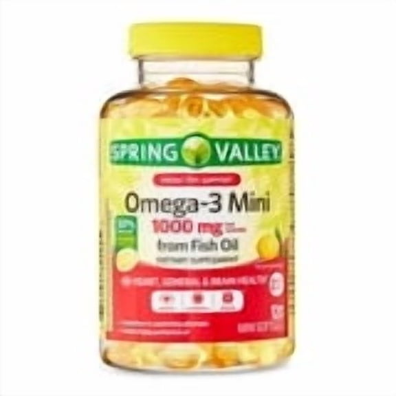 (3 pack) Spring Valley Proactive Support Omega-3 Mini from Fish Oil Dietary Supplement Mini Softgels for Heart/General/Brain Healt, 1000 mg, 60 Count