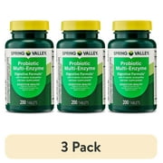 3 pack Spring Valley Probiotic Multi-Enzyme Digestive Formula Tablets, 200 Count