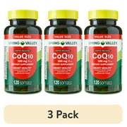 3 pack Spring Valley Rapid-Release CoQ10 Heart Health Dietary Supplement Softgels, 100 mg, 120 Count