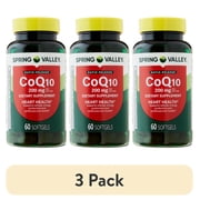 3 pack Spring Valley Rapid-Release CoQ10 Dietary Supplement Softgels for Heart Health, 200 mg, 60 Count