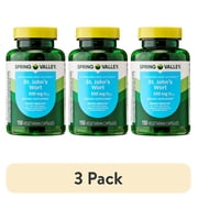 3 pack Spring Valley St. Johns Wort Standardized Extract Capsules Dietary Supplement, 300 mg, 150 Count
