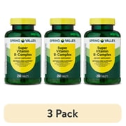 3 pack Spring Valley Super Vitamin B-Complex, 250 Count, Dietary Supplement Tablets for Metabolism Support