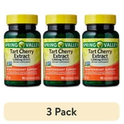 (3 pack) Spring Valley Tart Cherry Extract Dietary Supplement Vegetarian Capsules for Antioxidant Support , 1200 mg, 90 Count