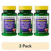 3 pack Spring Valley Ultra Strength Melatonin Sleep Support Dietary Supplement Fast-Dissolve Tablets, 12 mg, 60 Count