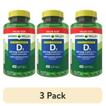 (3 pack) Spring Valley Extra Strength Vitamin D3, 125 mcg (5000 IU), 400 Count, Supplement Softgels for Bone and Immune Health