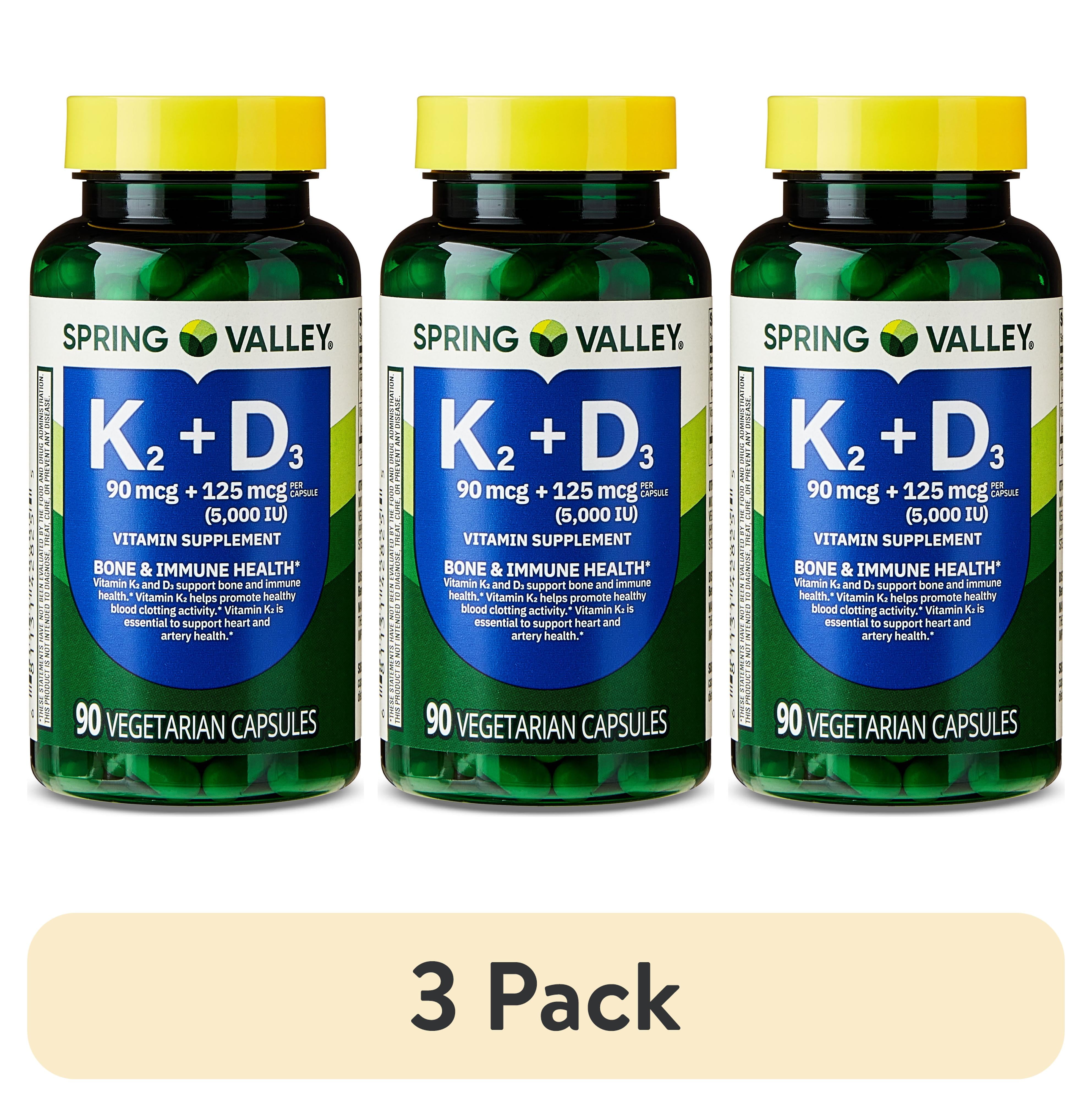 SPI×KarDian Vitamin C8 vab 3 pack) Spring Valley Vitamin K2 + D3 Dietary Supplement