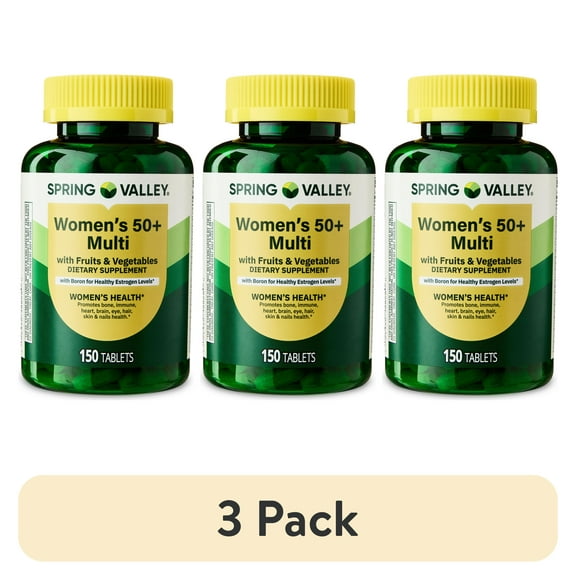 (3 pack) Spring Valley Women's 50+ Multi Tablets, 150 Count