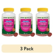 (3 pack) Spring Valley Zero Sugar Collagen Peptides Gummies for Hair/Skin/Nails Health, Peach and Raspberry Flavors, 2,500 mg, 60 Count