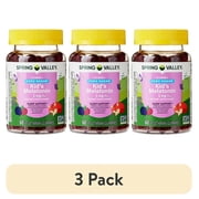 3 pack Spring Valley Zero Sugar Kids Melatonin Sleep Support Dietary Supplement Gummies, Blackberry and Raspberry, 1 mg, 60 Count