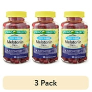 (3 pack) Spring Valley Zero Sugar Melatonin Sleep Support Dietary Supplement Gummies, 5 mg, 120 Count