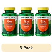 3 pack Spring Valley Zinc with Vitamin D, 50 mg, 150 Count, Dietary Supplement Capsules for Immune Health