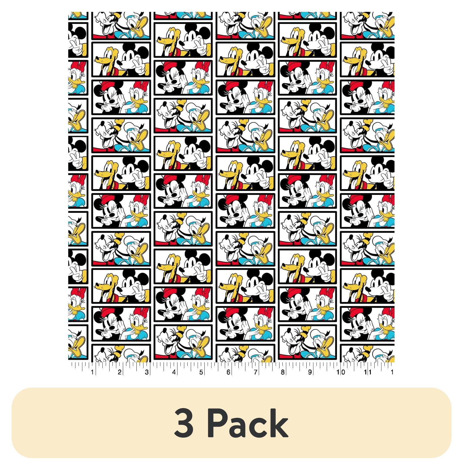 (3 pack) Springs Creative 18" x 21" Cotton Mickey and Friends Tile Precut Sewing & Craft Fabric, Multi-color