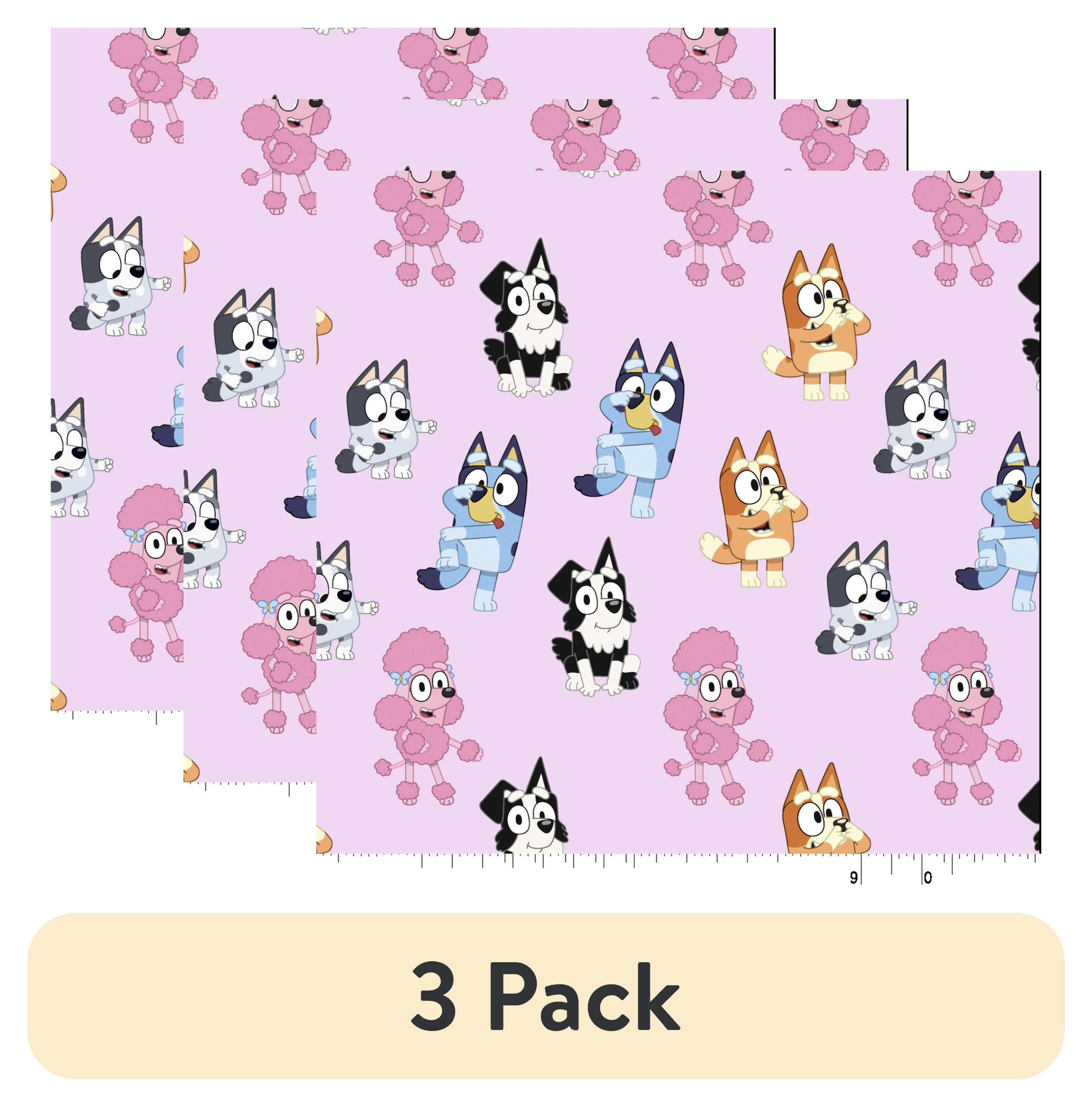 (3 pack) Springs Creative Lavender Bluey Character Toss Fat Quarter Fabric