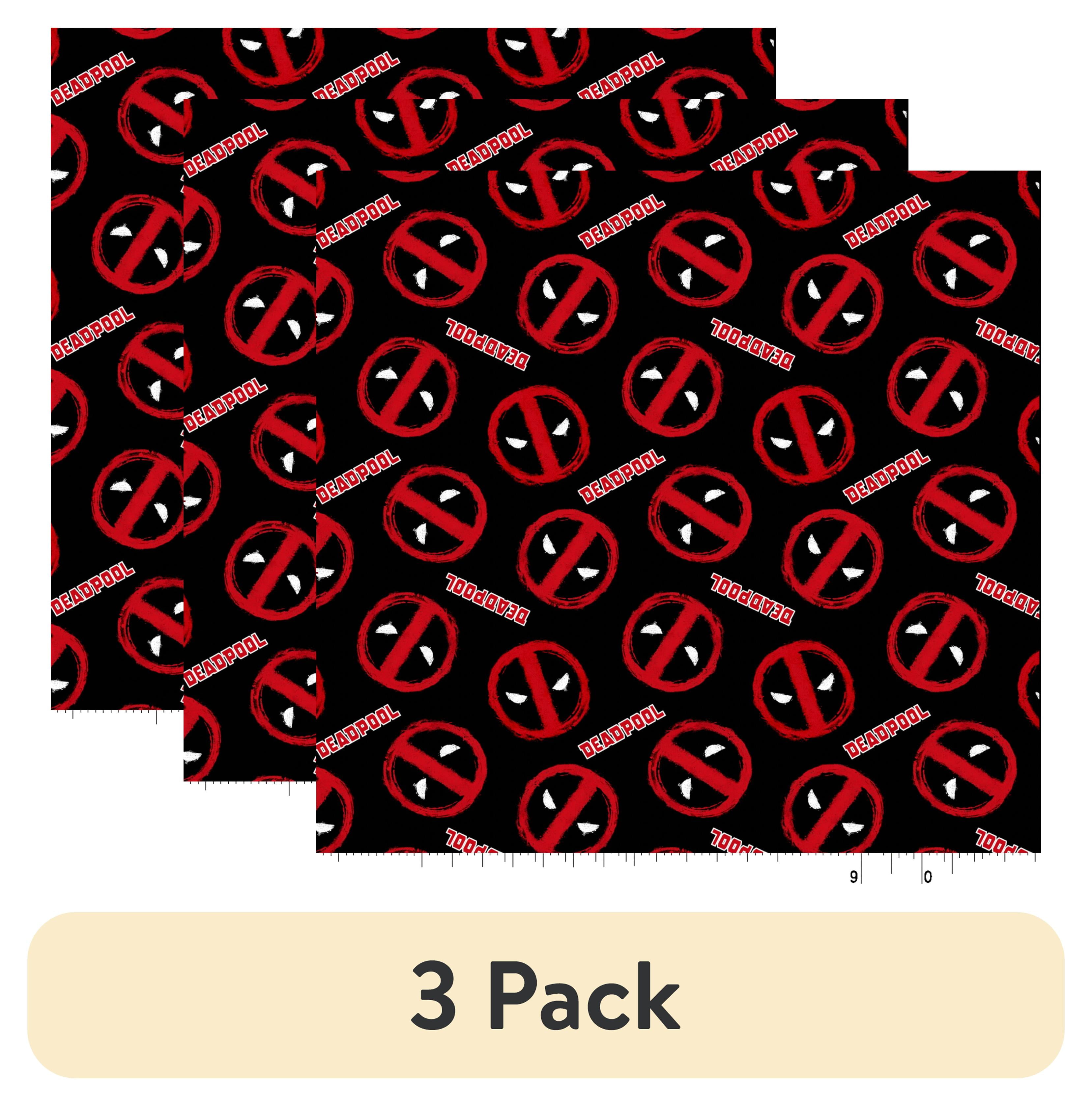 (3 pack) Springs Creative Marvel Deadpool Paint Logo Packed Fat Quarter Fabric