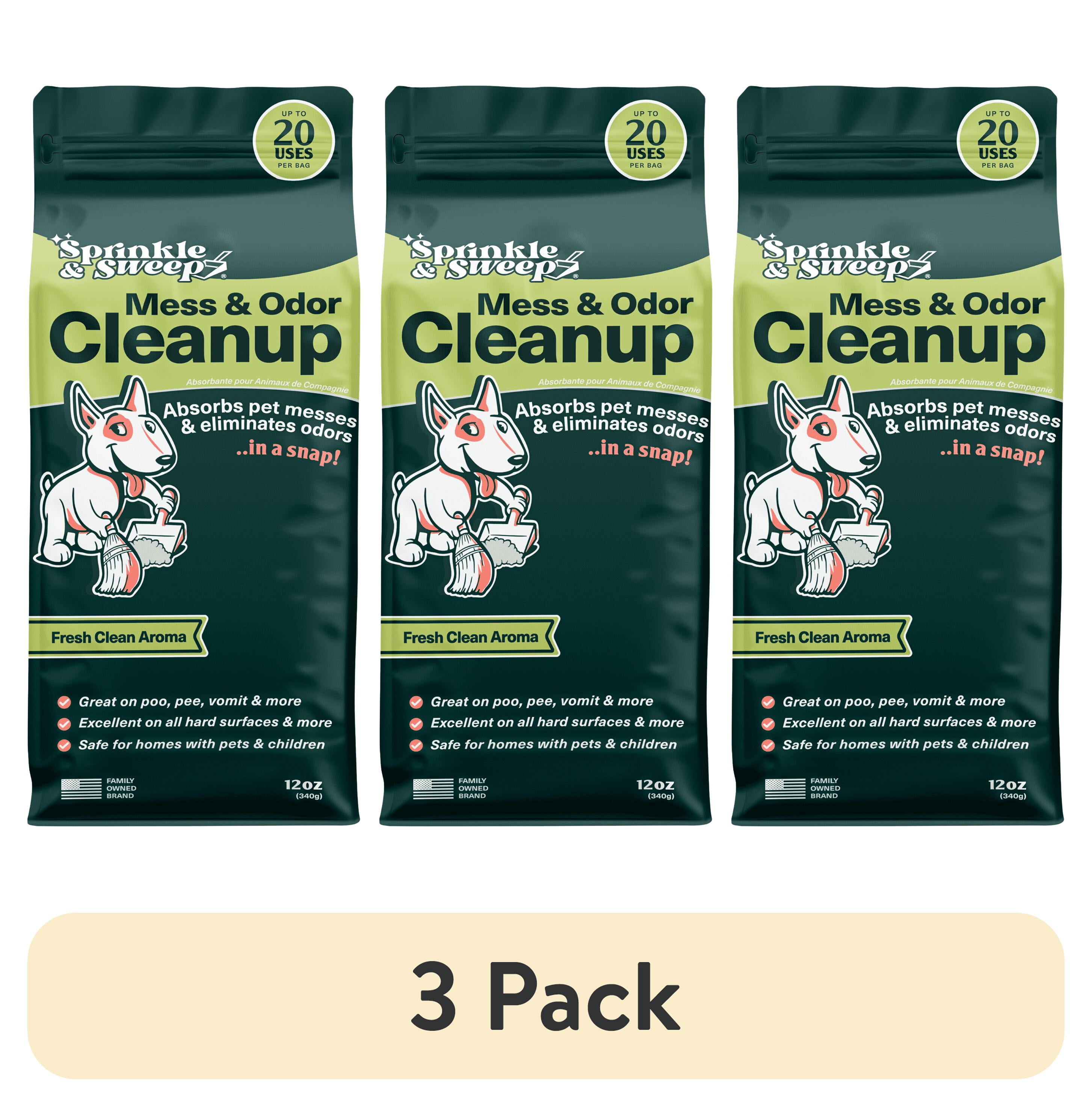 Sprinkle Mess (3 pack) Sprinkle & Sweep - Dog, Puppy & Cat Pet Mess Cleanup & Odor ...