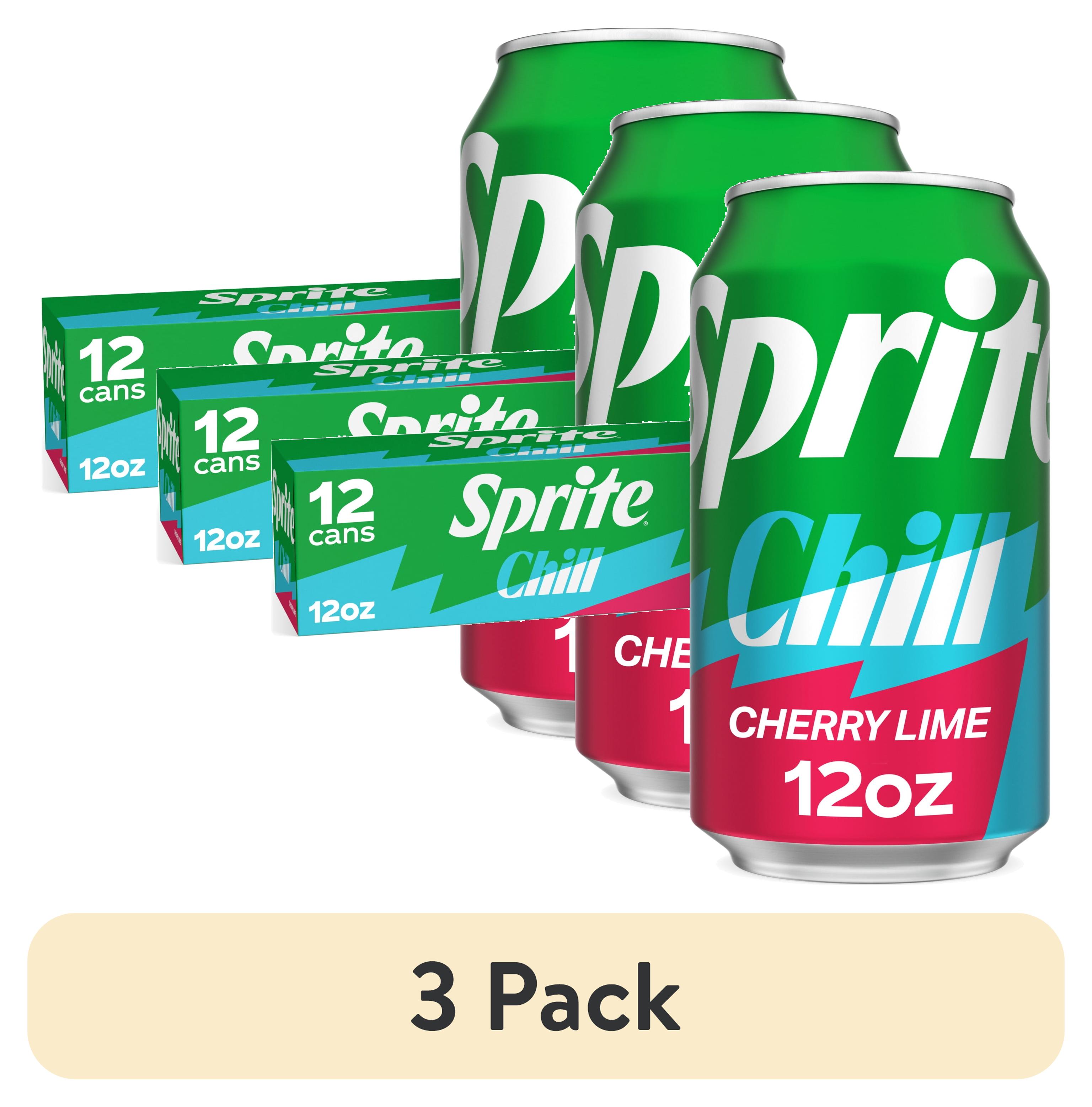  3 Pack Sprite Chill Cherry Lime Caffeine Free Soda Pop Fridge Pack 