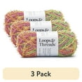 thumbnail image 1 of (3 pack) Squeaky Clean Prints Yarn by Loops & Threads - Yarn for Knitting - Crochet - Weaving - and Arts & Crafts - Brights - Polyester - 3 oz, 1 of 2
