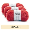 thumbnail image 1 of (3 pack) Squeaky Clean Sparkle Yarn by Loops & Threads - Yarn for Knitting - Crochet - Weaving - and Arts & Crafts - Red - Polyester - 3 oz, 1 of 2