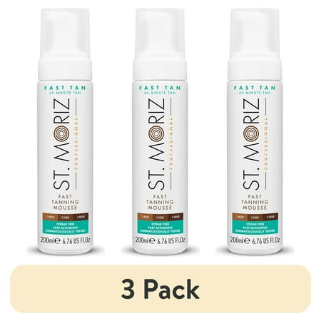 (3 pack) St Moriz Professional Fast Tanning Mousse, 6.76 fl oz