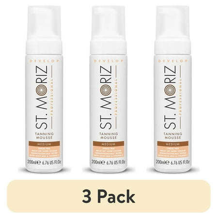 (3 pack) St Moriz Professional Tanning Mousse Medium, 6.76 fl oz